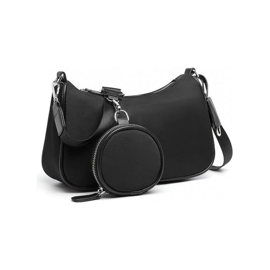 Cross-body handbag with a detachable pouch - black - Ashton and Finch