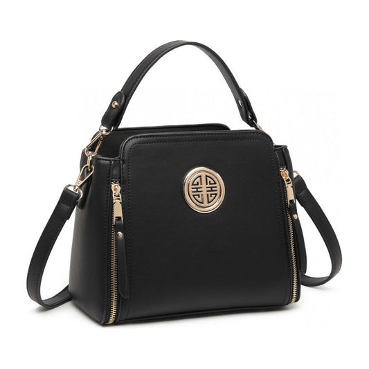 Leather look practical crossbody bag - black - Ashton and Finch