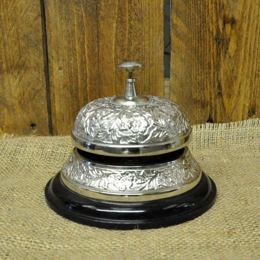 Silver Nickel Embossed Counter Bell - Ashton and Finch