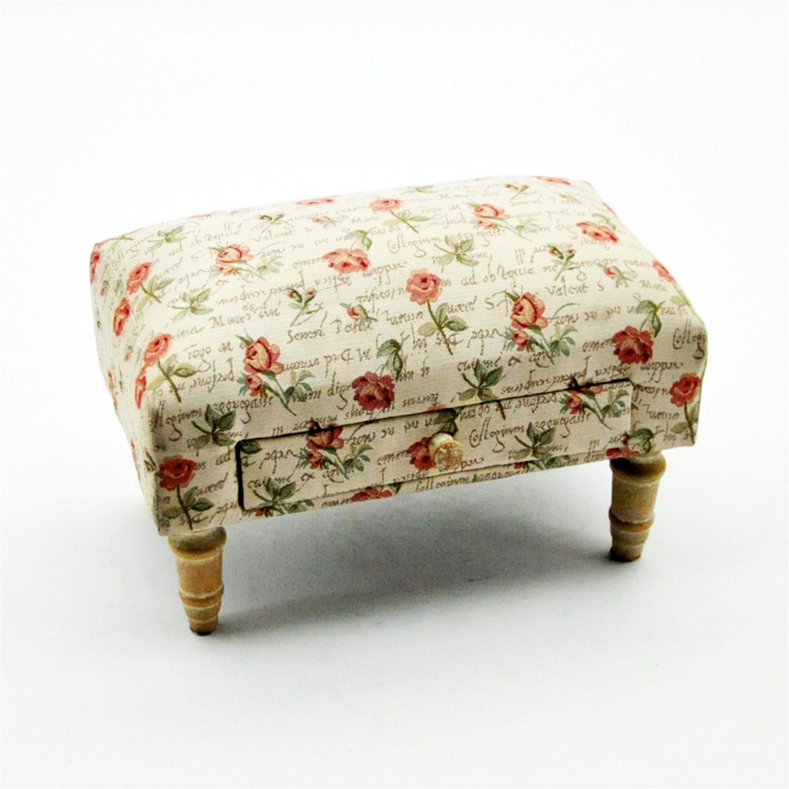 Roses Design Fabric Footstool with Drawer - Ashton and Finch