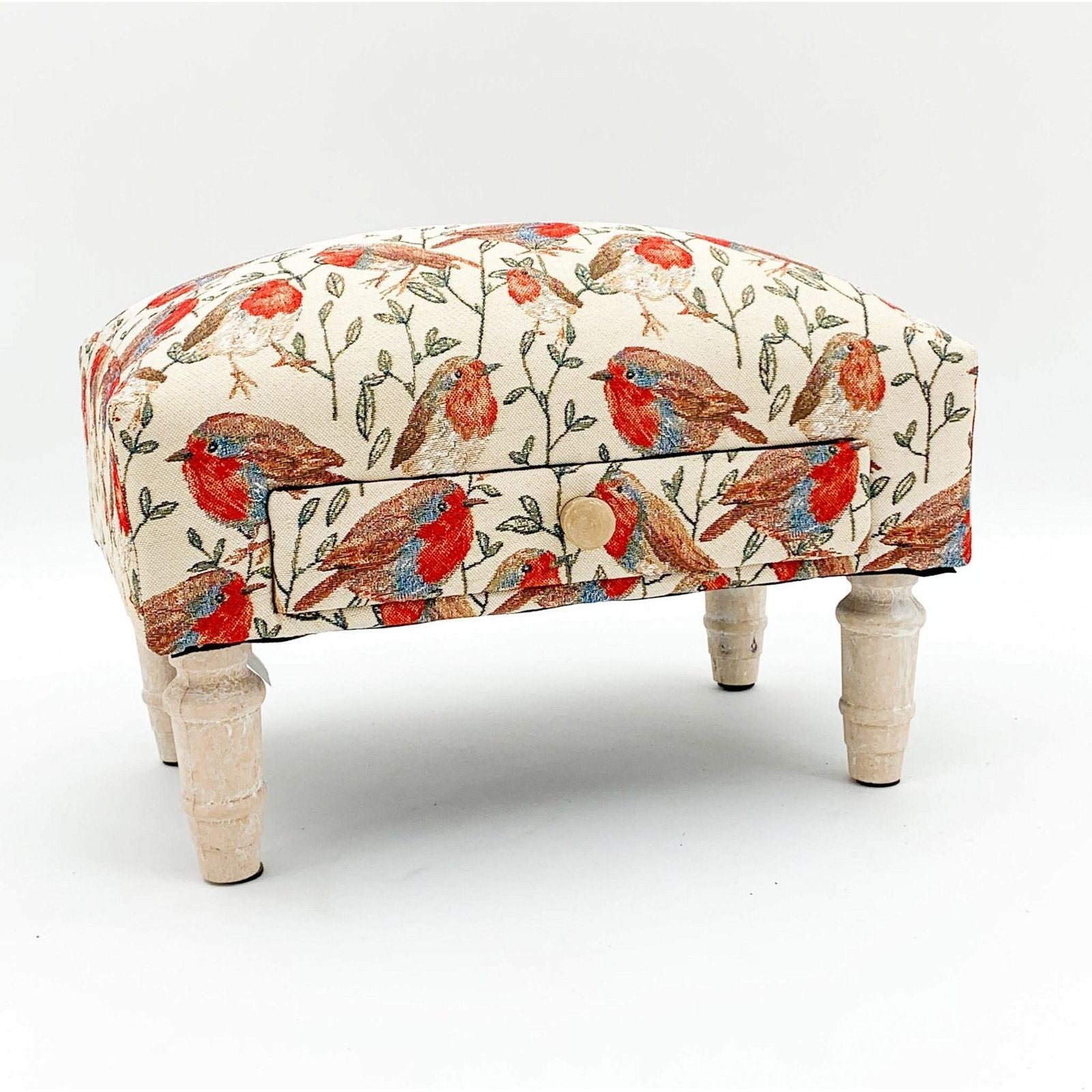Robin Fabric Footstool with Drawer - Ashton and Finch