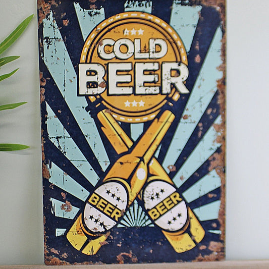 Vintage Metal Sign - Cold Beer - Ashton and Finch