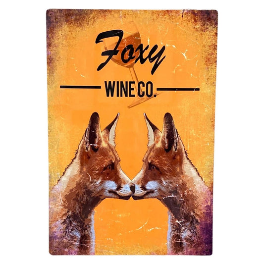Metal Advertising Wall Sign - Foxy Wine Co Brewery - Ashton and Finch