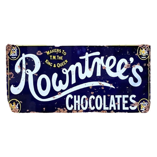 Metal Advertising Wall Sign - Rowntrees Chocolate Blue - Ashton and Finch
