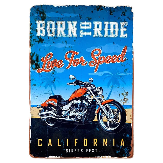 Metal Retro Wall Sign - Born To Ride - Ashton and Finch