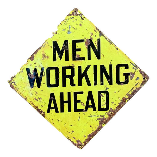 Metal Square Wall Sign - Men At Work - Ashton and Finch