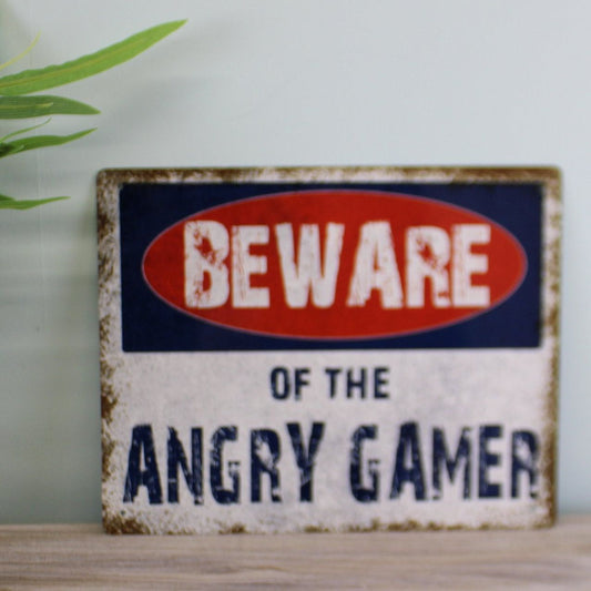 Vintage Metal Sign - Beware Of The Angry Gamer - Ashton and Finch
