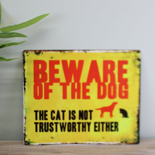 Vintage Metal Sign - Beware Of The Dog - Ashton and Finch