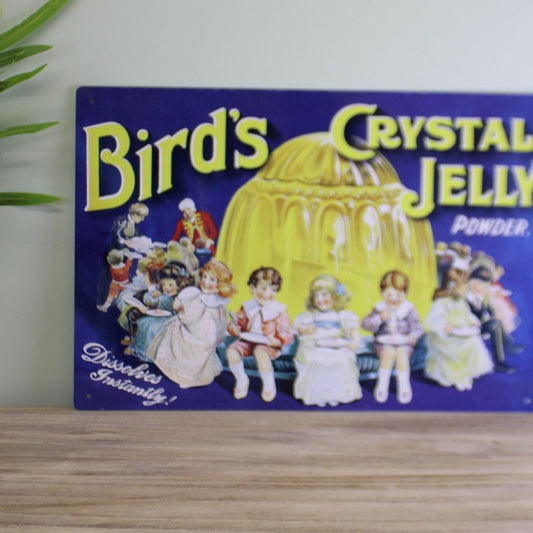 Vintage Metal Sign - Retro Advertising - Birds Crystal Jelly Powder - Ashton and Finch