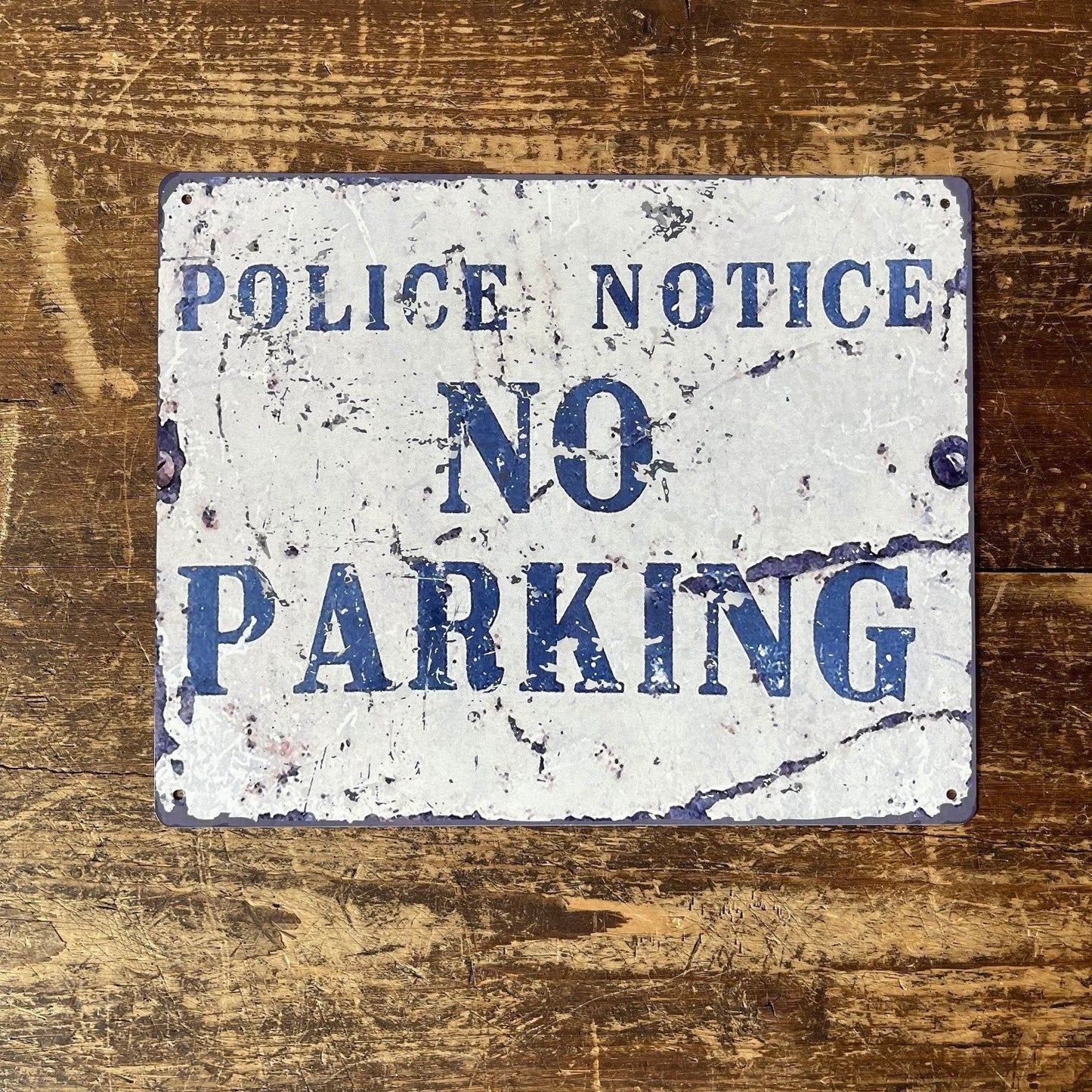 Vintage Metal Sign - Police Notice No Parking - Ashton and Finch