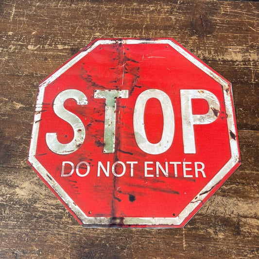 Vintage Metal Sign - Stop, Do Not Enter Sign - Ashton and Finch