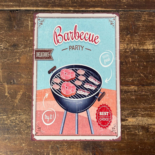 Vintage Metal Sign - Retro Barbecue Party Sign - Ashton and Finch
