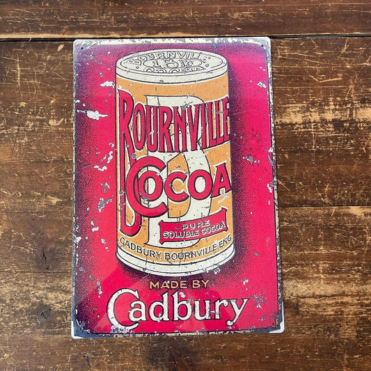 Vintage Metal Sign - Retro Advertising Cadbury Bournville Cocoa - Ashton and Finch