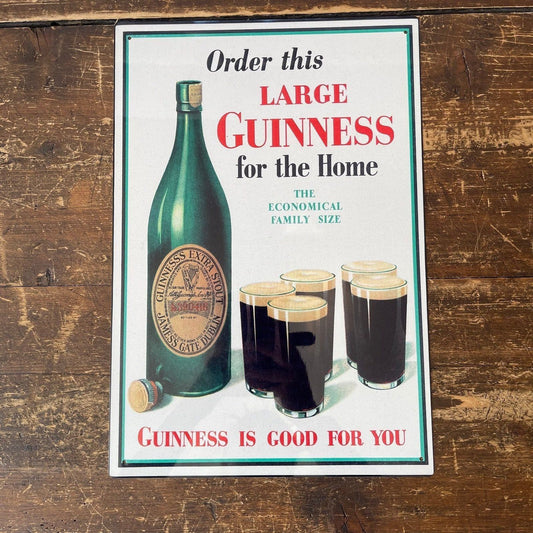 Vintage Metal Sign - Retro Advertising, Large Guinness For Home - Ashton and Finch