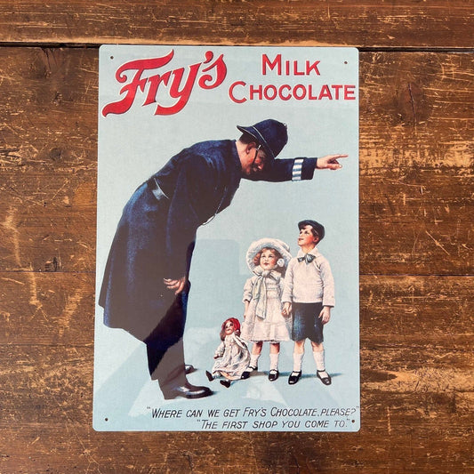 Vintage Metal Sign - Retro Advertising Fry's Milk Chocolates - Ashton and Finch