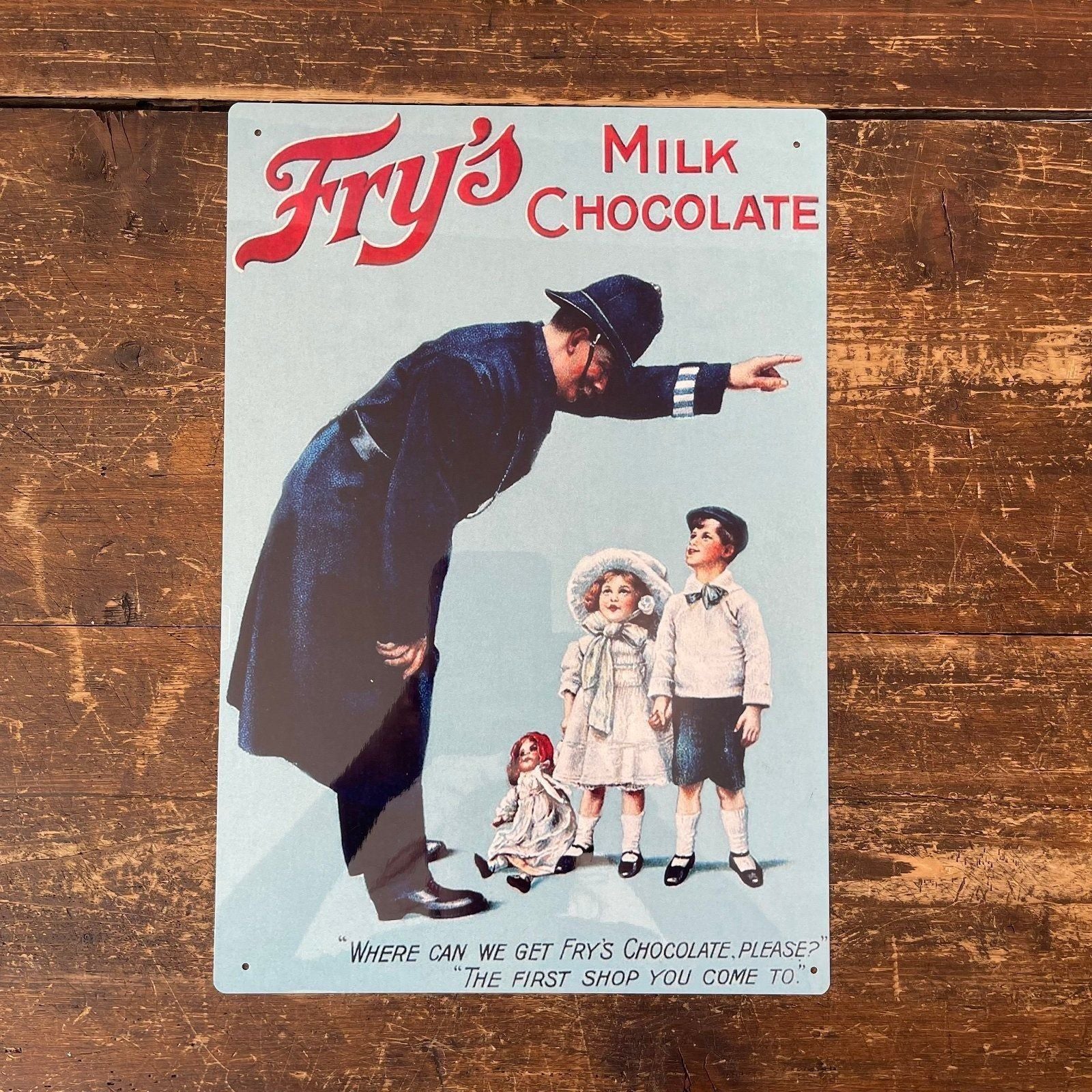 Vintage Metal Sign - Retro Advertising Fry's Milk Chocolates - Ashton and Finch