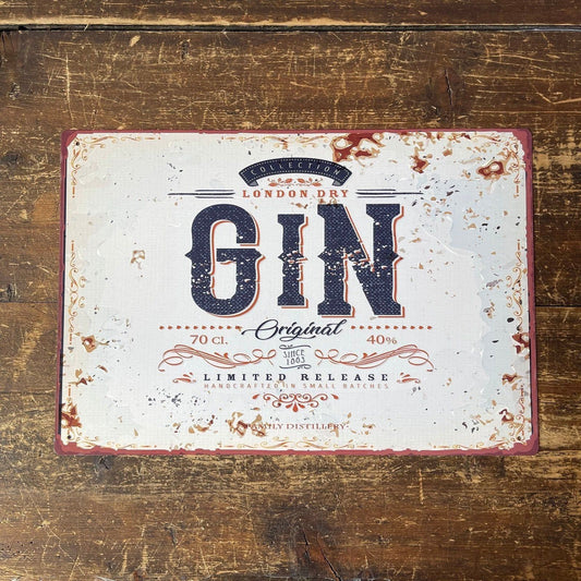 Vintage Metal Sign - Retro Advertising London Dry Gin - Ashton and Finch