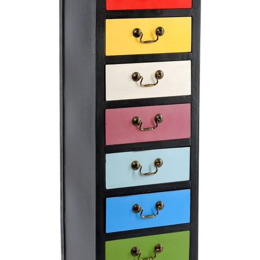 Rainbow Tall Cabinet with 7 Drawers 38 x 26 x 110cm - Ashton and Finch