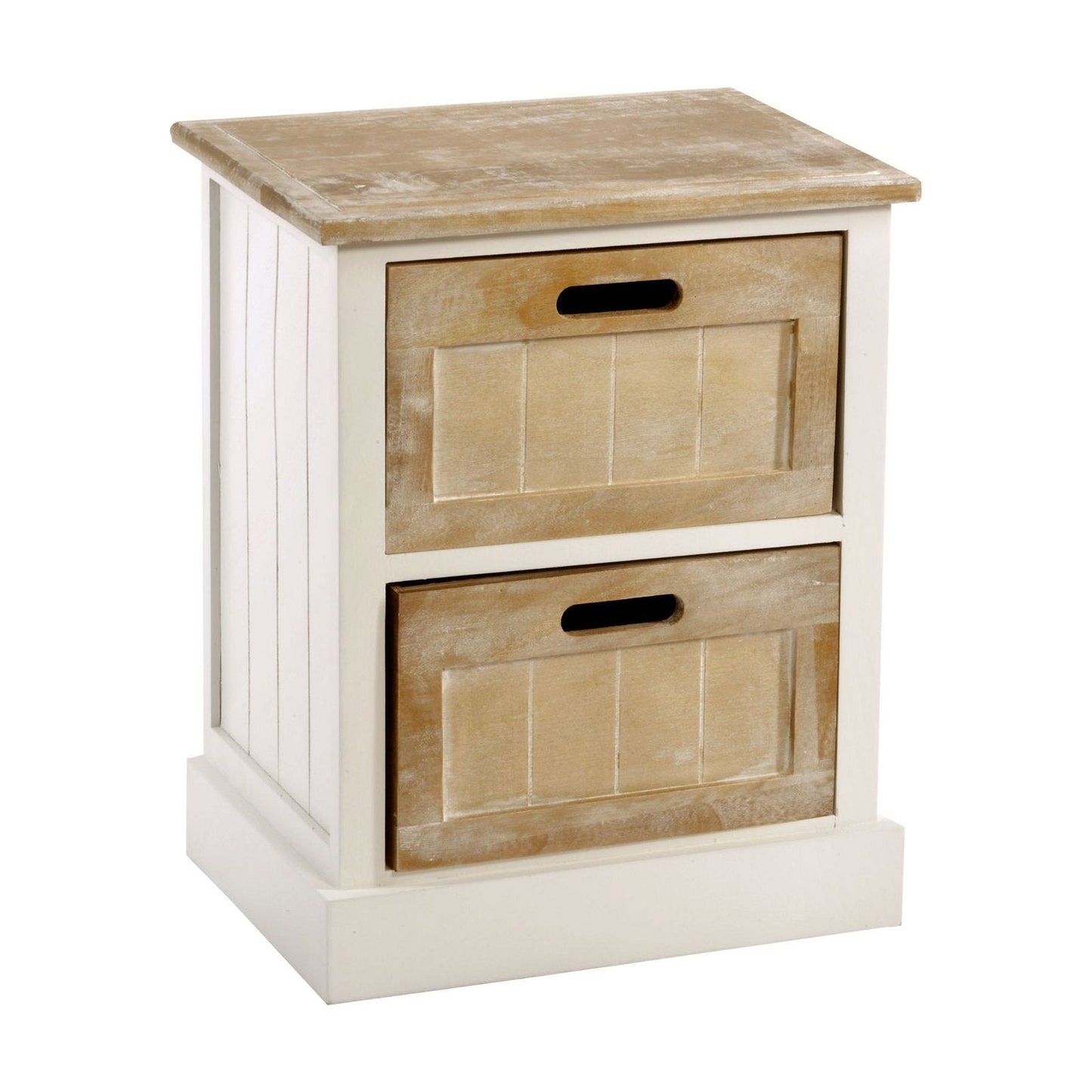 White Wooden Cabinet 2 Drawer 38 x 28 x 48cm - Ashton and Finch