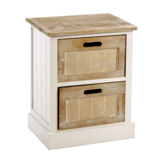 White Wooden Cabinet 2 Drawer 38 x 28 x 48cm - Ashton and Finch