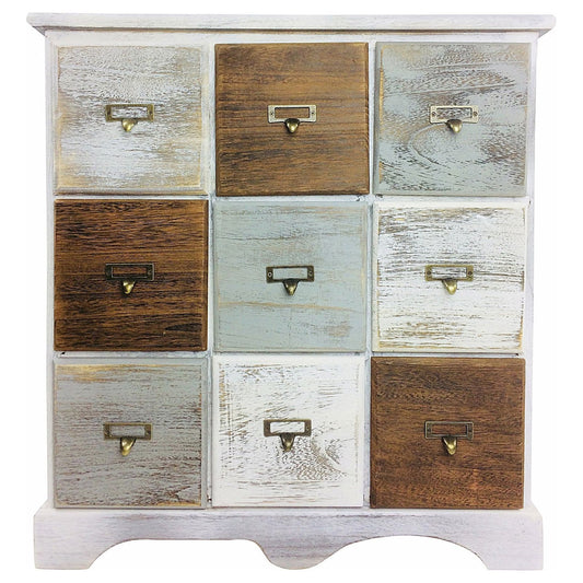 Wood Cabinet With 9 Drawers 64cm - Ashton and Finch