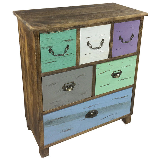 Wooden Storage Cabinet With 6 Drawers 69cm - Ashton and Finch