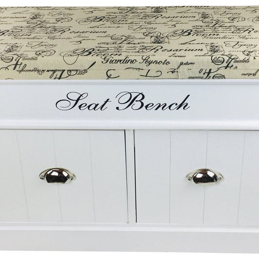 White Seat Bench With 2 Drawers & Lid 70cm - Ashton and Finch