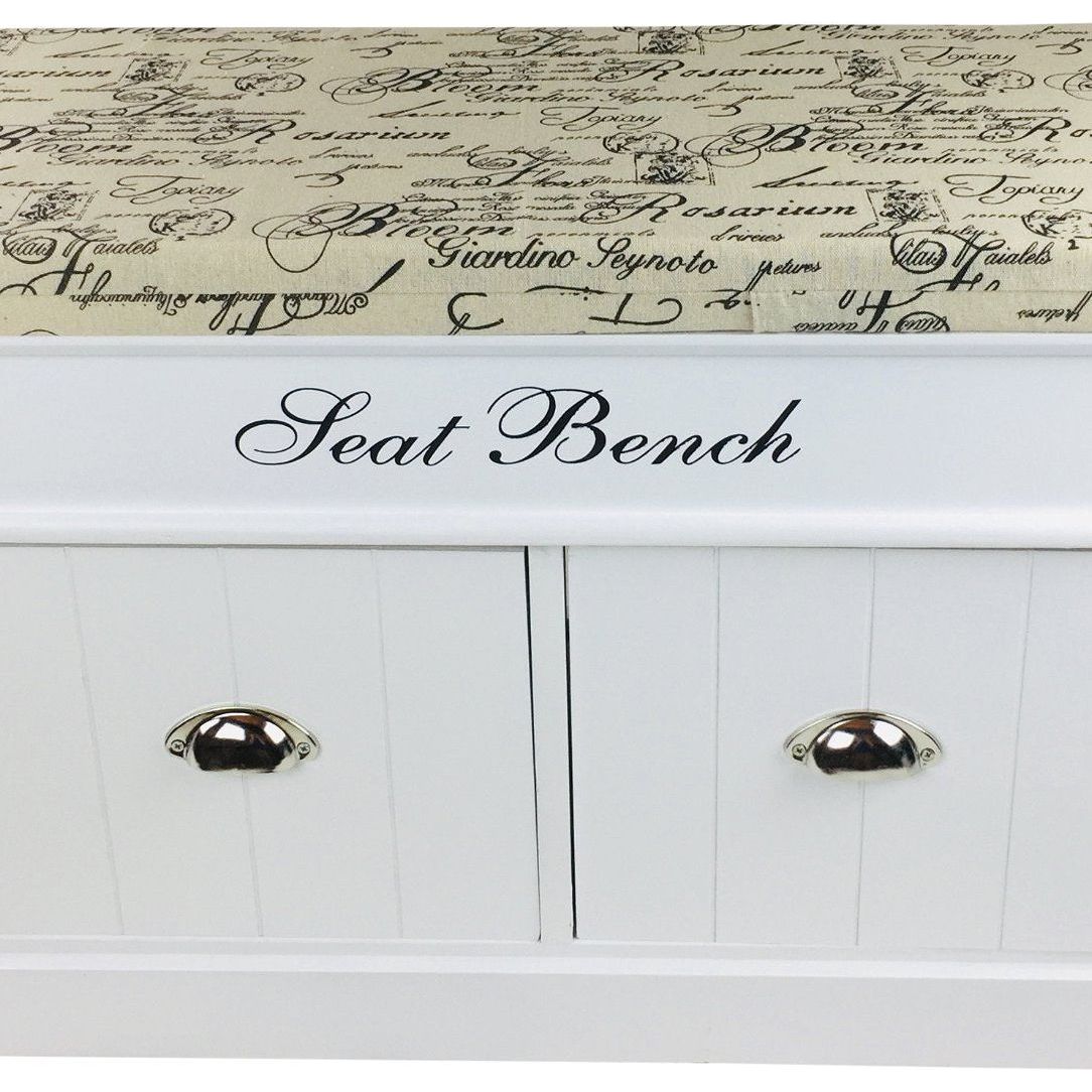 White Seat Bench With 2 Drawers & Lid 70cm - Ashton and Finch