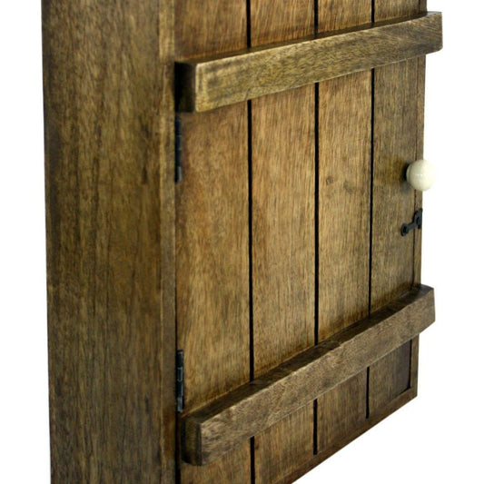 Solid Wood Wall Hanging Key Cabinet with 6 Hooks - Ashton and Finch