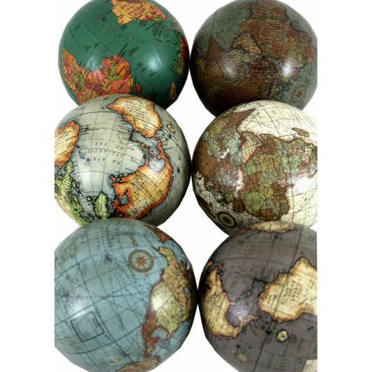 Set of 6 x 3 Inch Decorative Globes In Assorted Colours - Ashton and Finch