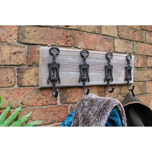 Rustic Cast Iron and Wooden Wall Hooks, Bottle Openers - Ashton and Finch