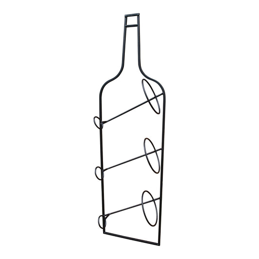 Wall Mounted Black Metal Wine Bottle Holder - Ashton and Finch