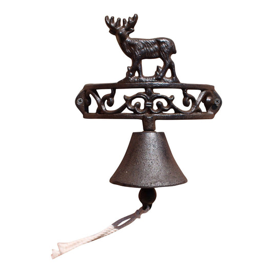 Rustic Cast Iron Wall Bell, Reindeer Standing - Ashton and Finch