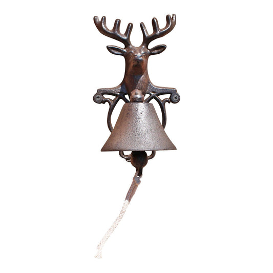 Rustic Cast Iron Wall Bell, Reindeer Bust - Ashton and Finch