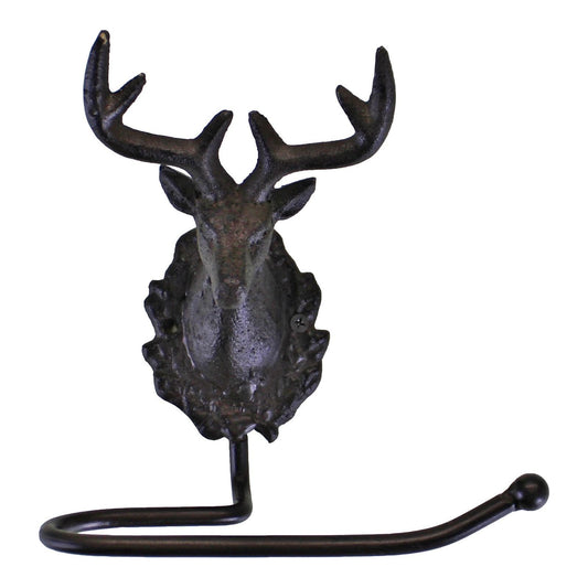 Cast Iron Rustic Toilet Roll Holder, Stag Head Design - Ashton and Finch