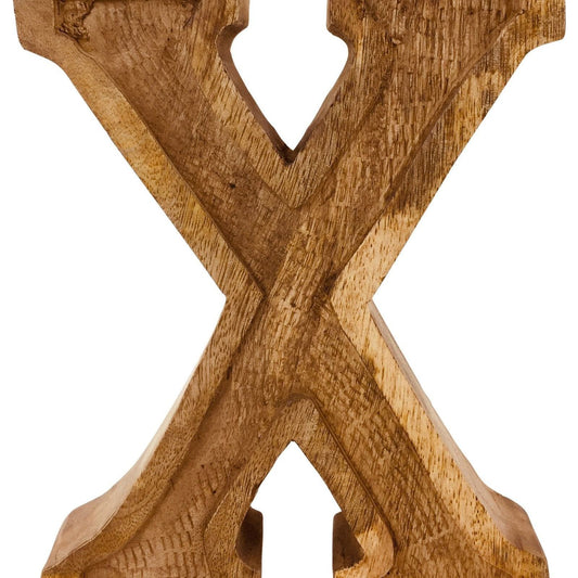 Hand Carved Wooden Embossed Letter X - Ashton and Finch