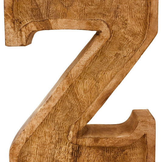 Hand Carved Wooden Embossed Letter Z - Ashton and Finch