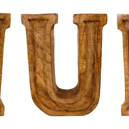 Hand Carved Wooden Embossed Letters Mum - Ashton and Finch