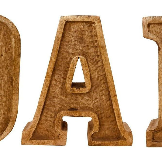 Hand Carved Wooden Embossed Letters Dad - Ashton and Finch