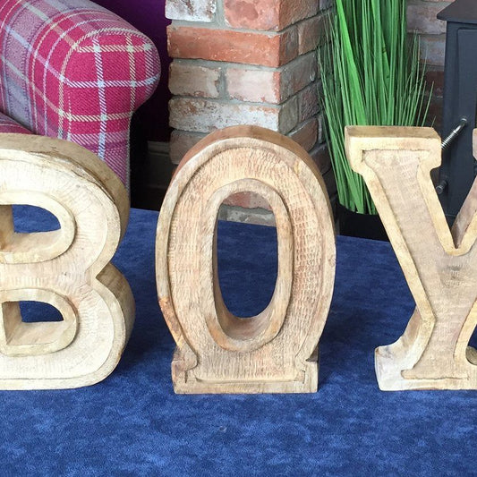 Hand Carved Wooden Embossed Letters Boy - Ashton and Finch