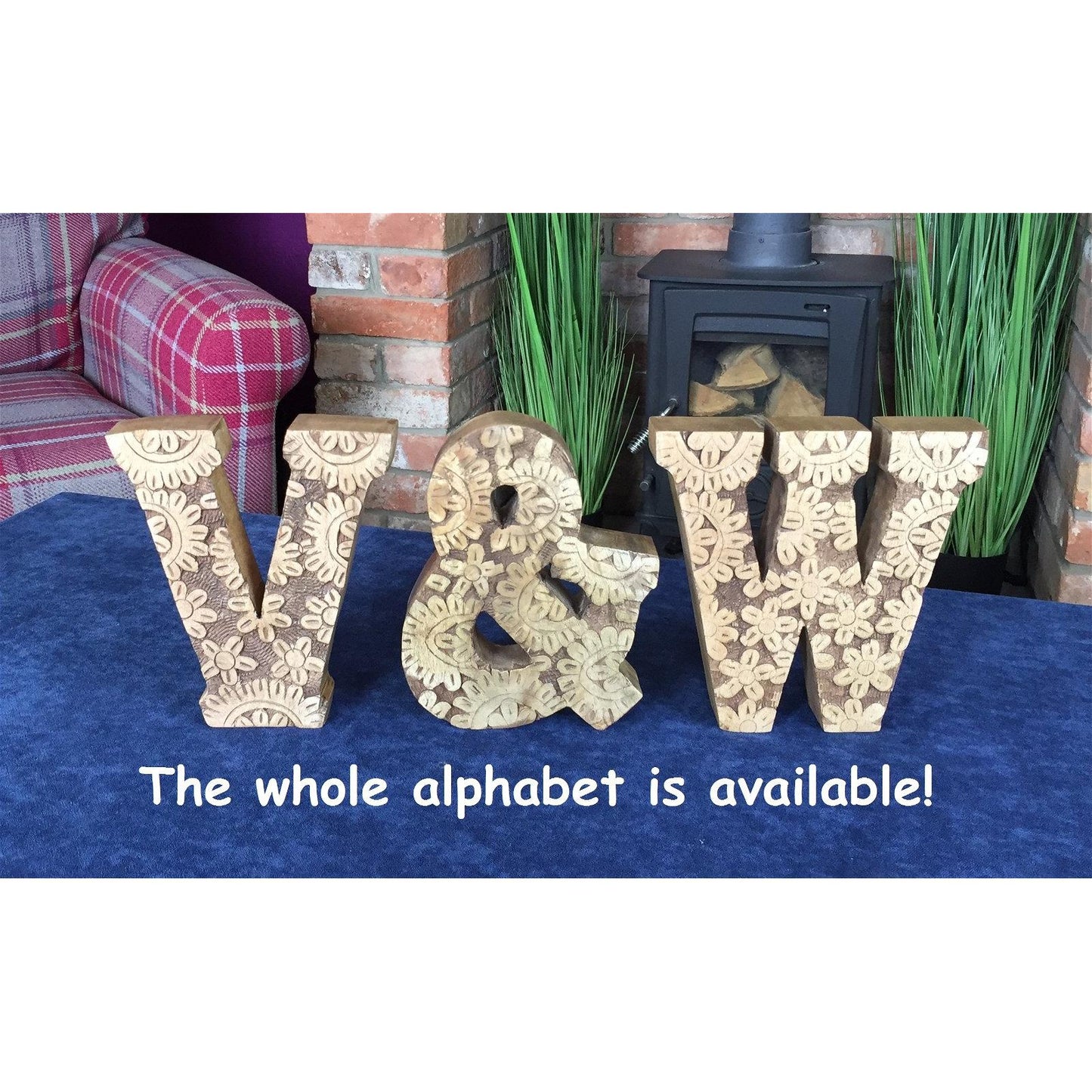 Hand Carved Wooden Flower Letter O - Ashton and Finch