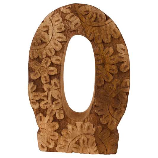 Hand Carved Wooden Flower Letter O - Ashton and Finch
