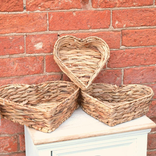 Rattan Heart Shape Basket Trays - Ashton and Finch