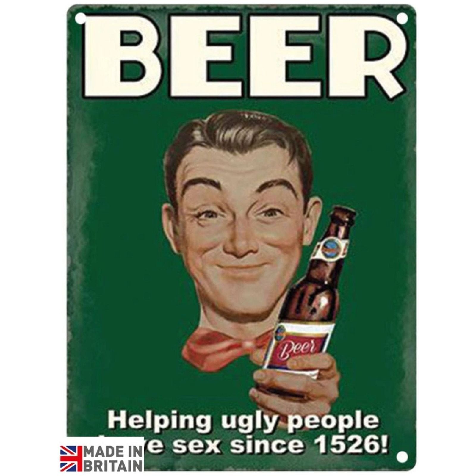Small Metal Sign 45 x 37.5cm Funny Beer - Ashton and Finch
