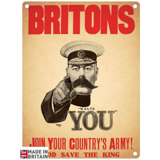 Small Metal Sign 45 x 37.5cm Vintage Retro Britons Got You - Ashton and Finch