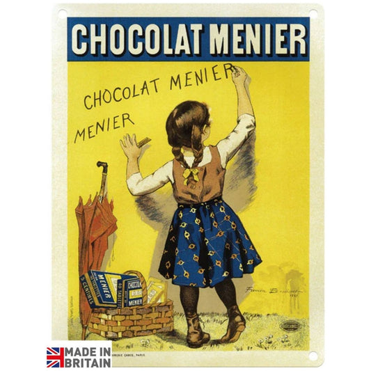 Small Metal Sign 45 x 37.5cm Vintage Retro Chocolat Menier - Ashton and Finch