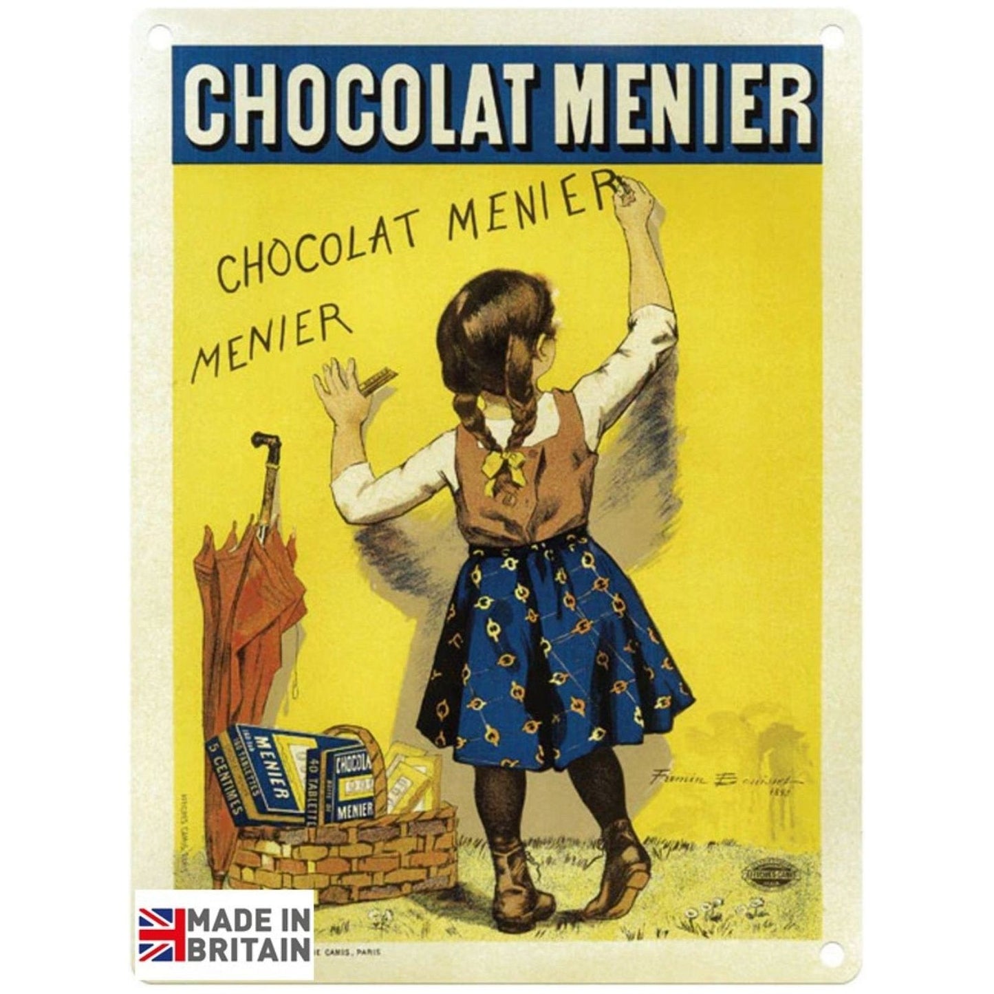 Large Metal Sign 60 x 49.5cm Vintage Retro Chocolat Menier - Ashton and Finch