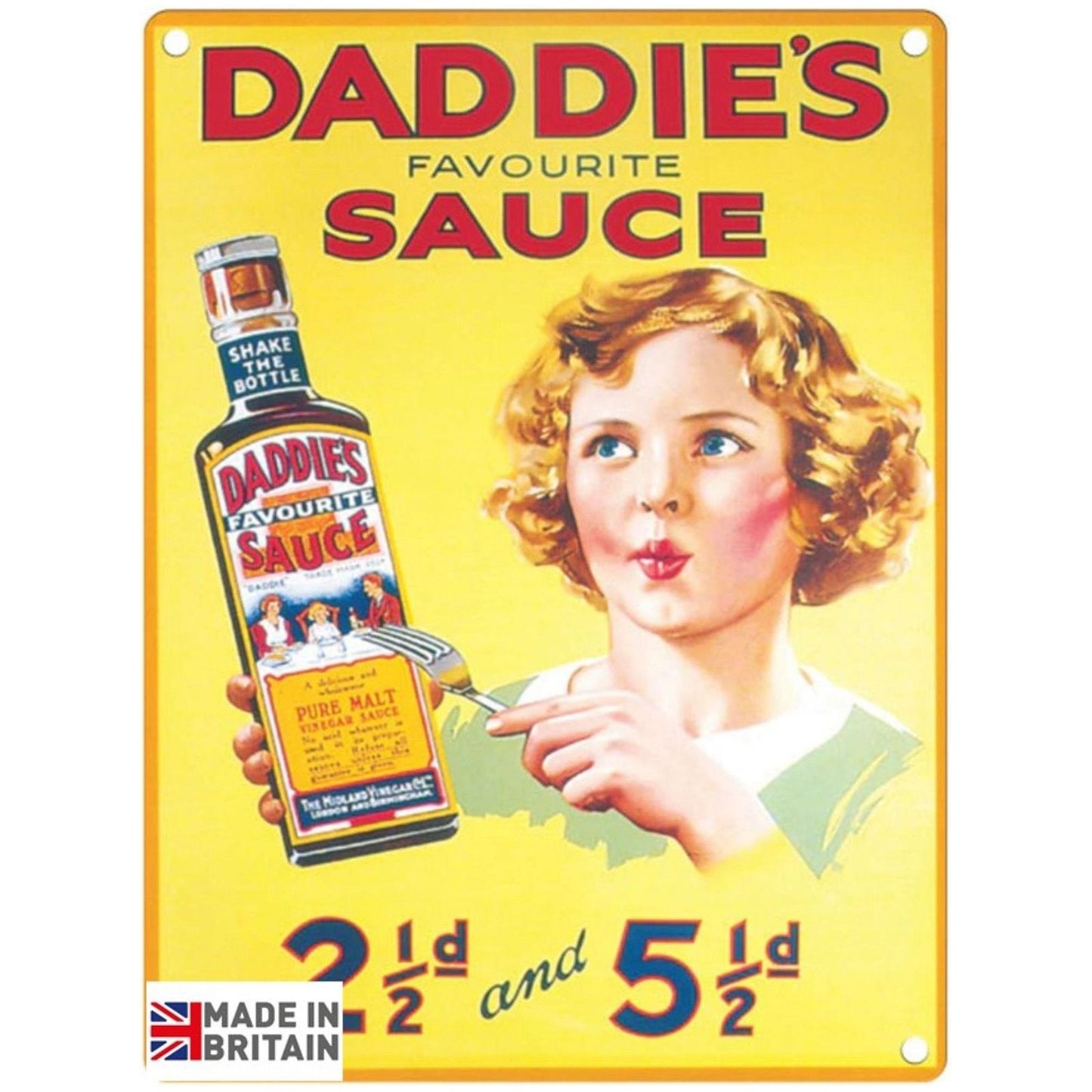 Large Metal Sign 60 x 49.5cm Vintage Retro Daddie's Sauce - Ashton and Finch
