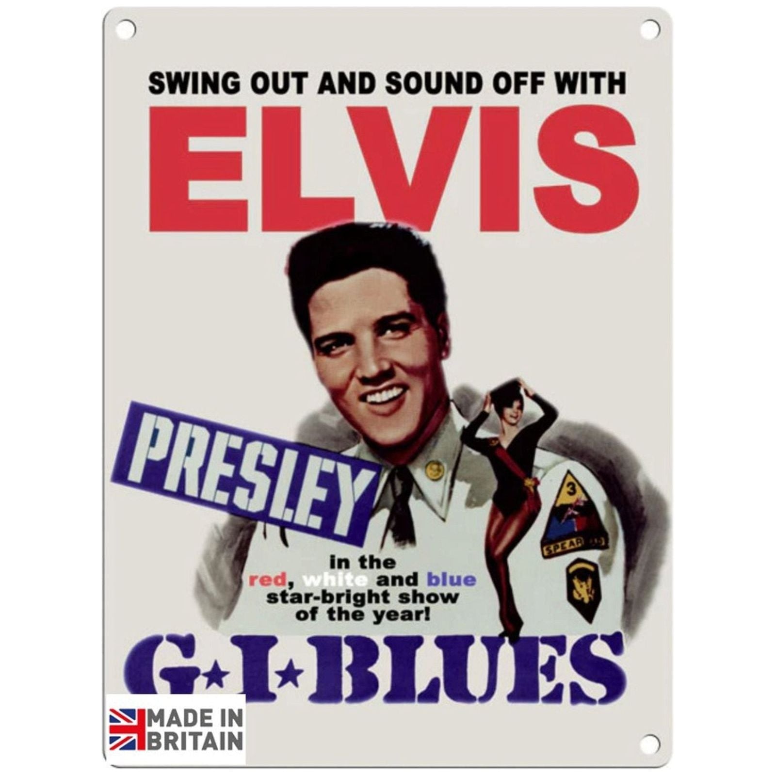 Large Metal Sign 60 x 49.5cm Movie Poster Elvis G.I Blues - Ashton and Finch