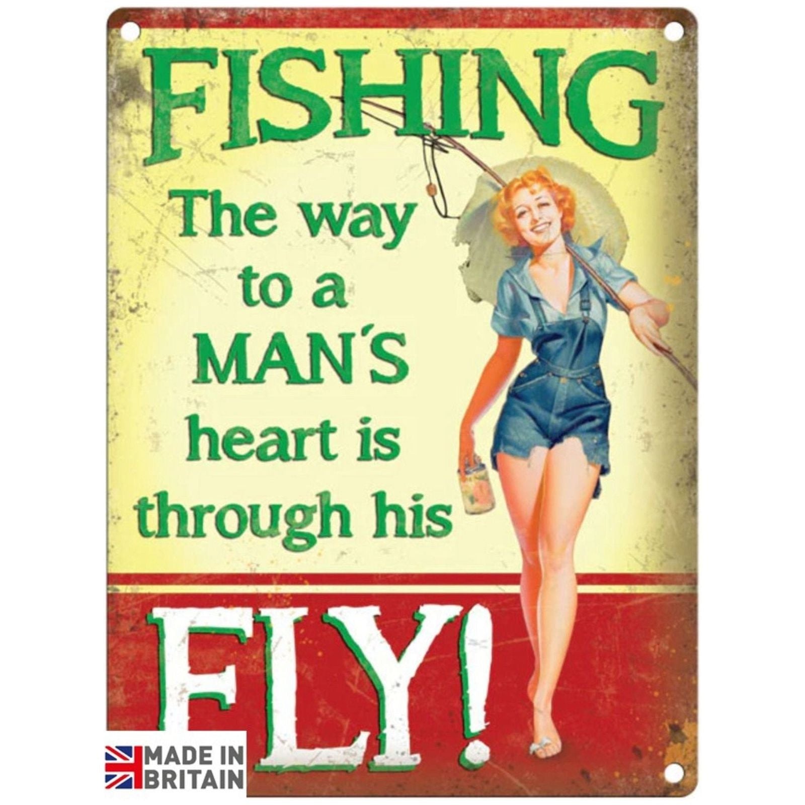 Small Metal Sign 45 x 37.5cm Vintage Retro Fishing Way - Ashton and Finch